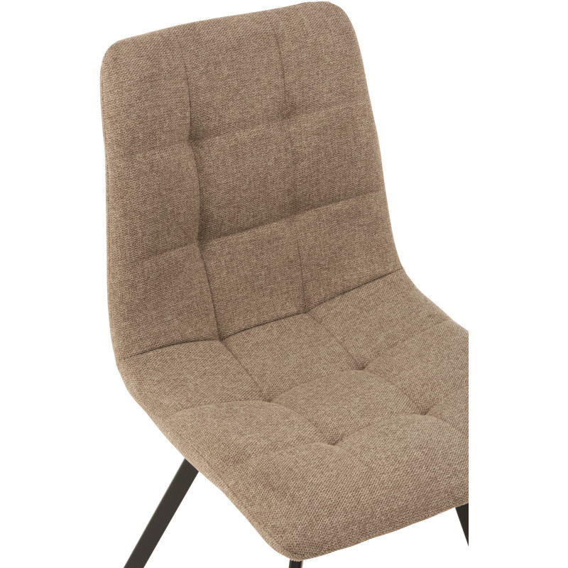 Chaise Babette en Tissu Beige Chiné Métal Noir - 6