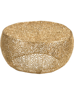 Table basse Ronde Coral en Aluminium Doré - 1