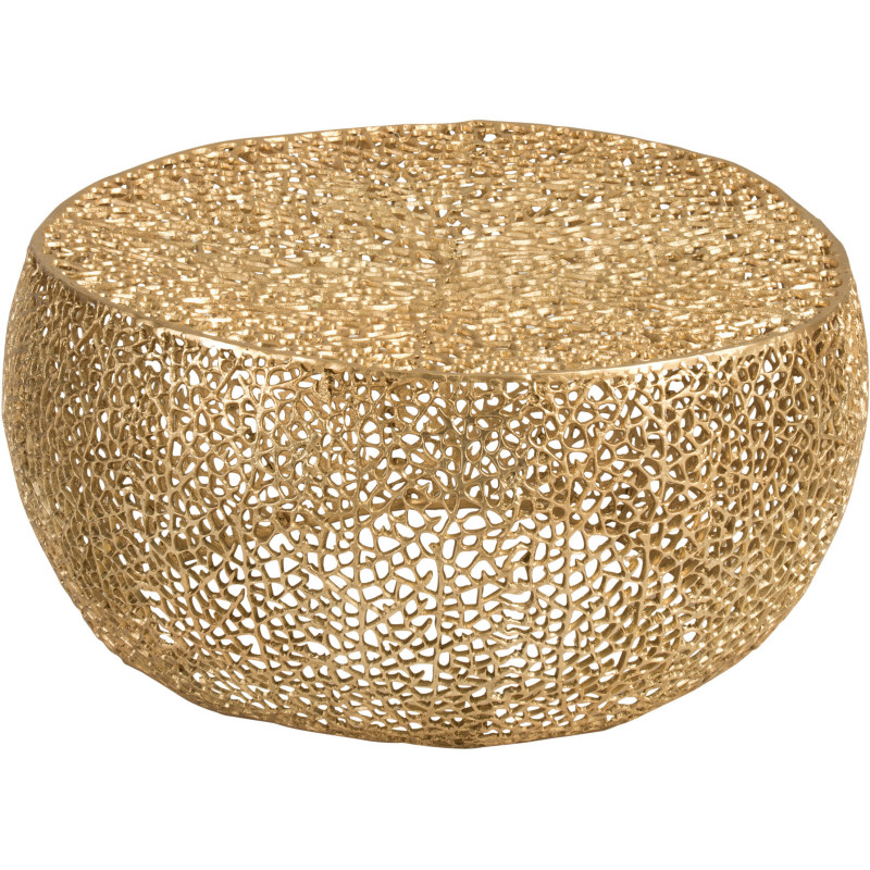 Table basse Ronde Coral en Aluminium Doré - 1