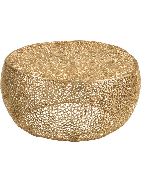 Table basse Ronde Coral en Aluminium Doré - 1