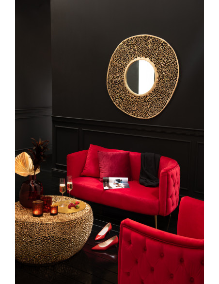 Table basse Ronde Coral en Aluminium Doré - 2