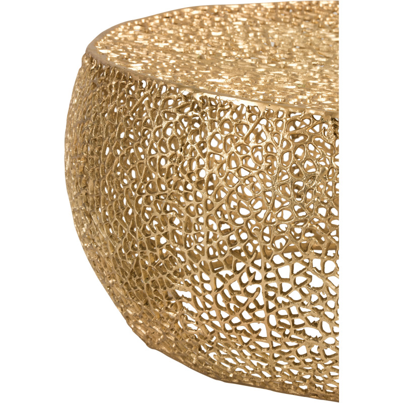 Table basse Ronde Coral en Aluminium Doré - 3