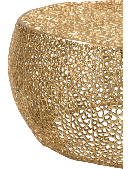 Table basse Ronde Coral en Aluminium Doré - 3