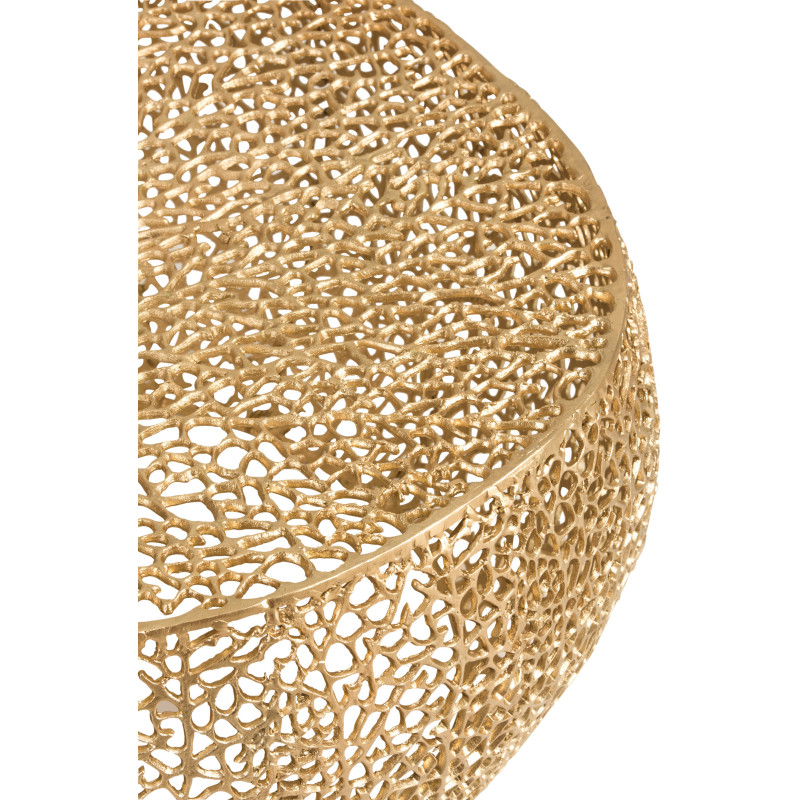 Table basse Ronde Coral en Aluminium Doré - 4