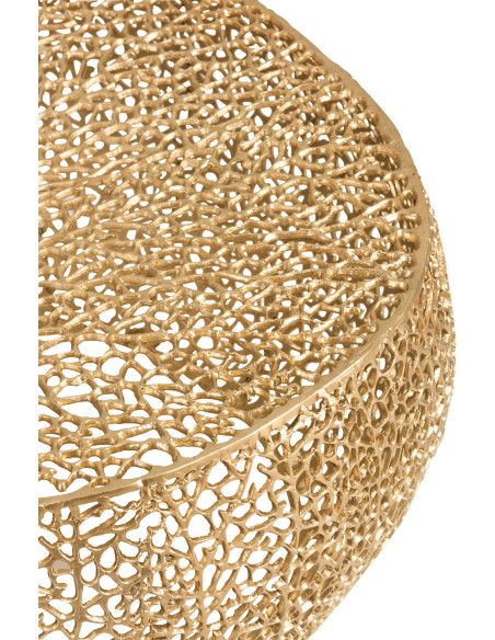 Table basse Ronde Coral en Aluminium Doré - 4