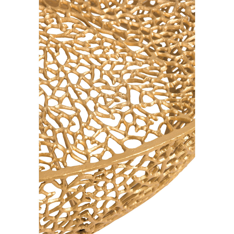 Grande Table basse Ronde Coral en Aluminium Doré - 3