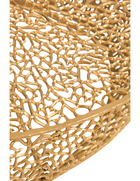 Grande Table basse Ronde Coral en Aluminium Doré - 3