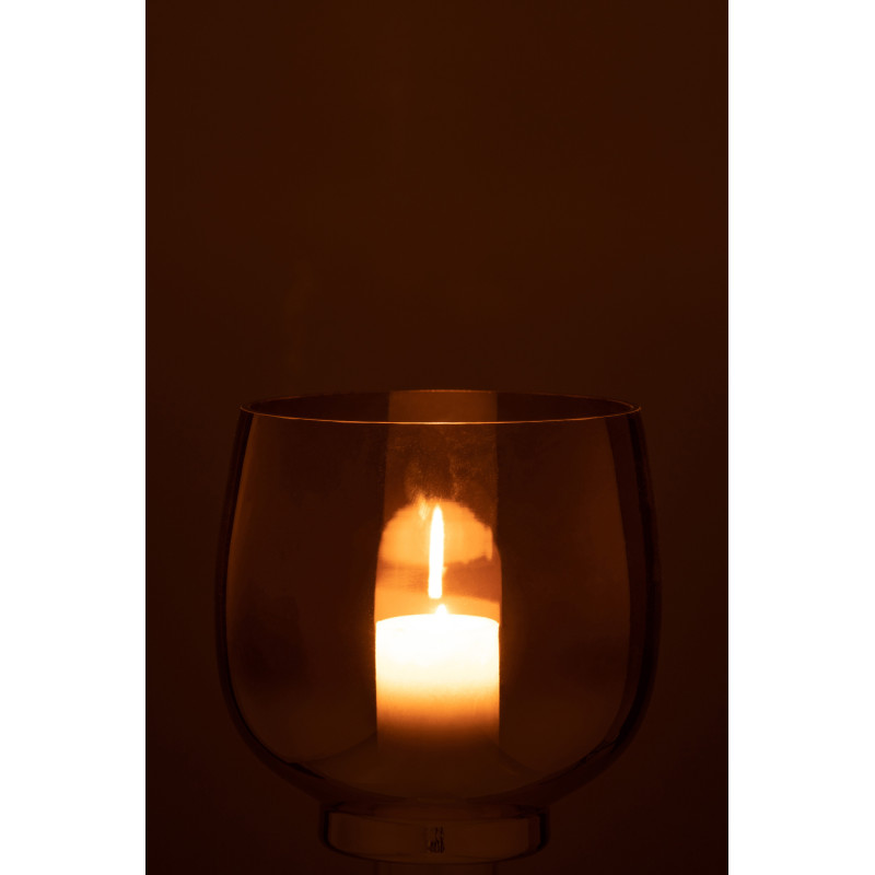 Photophore original rond Diamètre 17 cm en Verre fumé Gris Argenté Lioran - 3