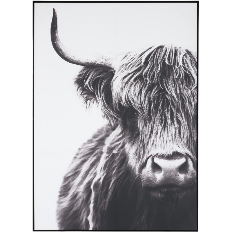 Toile murale moderne noir et blanc Yack 103x142 - 1