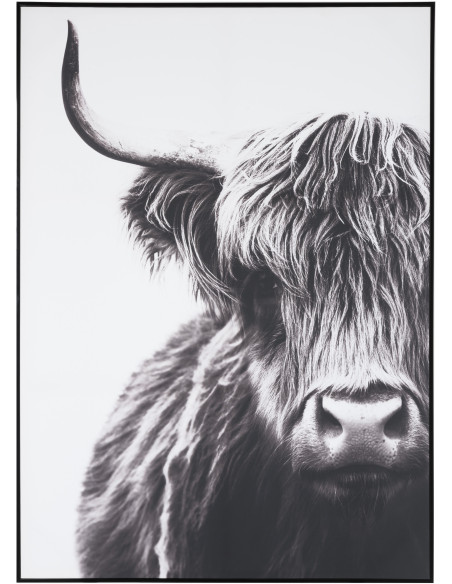 Toile murale moderne noir et blanc Yack 103x142 J-Line - 1