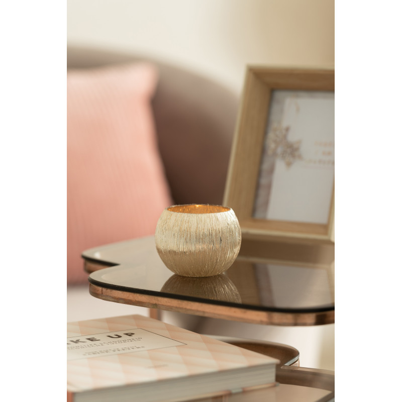 Photophore design rond Diamètre 8 cm en Verre Argenté Inayae - 2