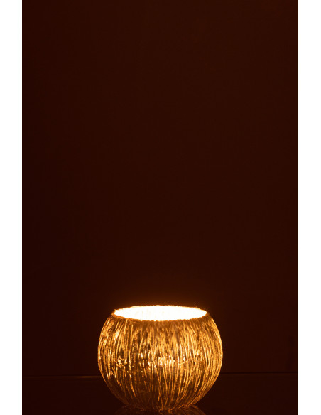 Photophore design rond Diamètre 8 cm en Verre Argenté Inayae - 4