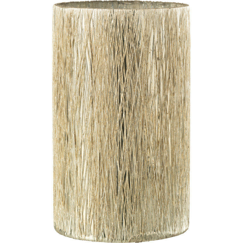 Photophore design cylindrique Diamètre 12 cm en Verre Argenté Inayae - 1