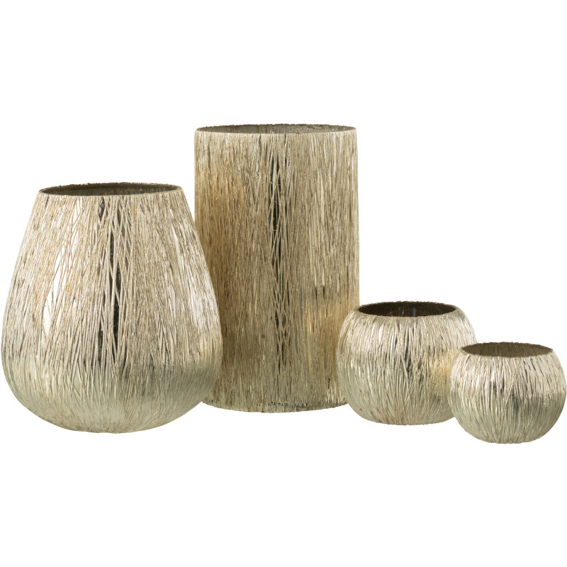 Photophore design cylindrique Diamètre 12 cm en Verre Argenté Inayae - 4