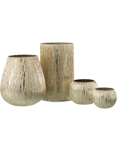 Photophore design cylindrique Diamètre 12 cm en Verre Argenté Inayae - 4