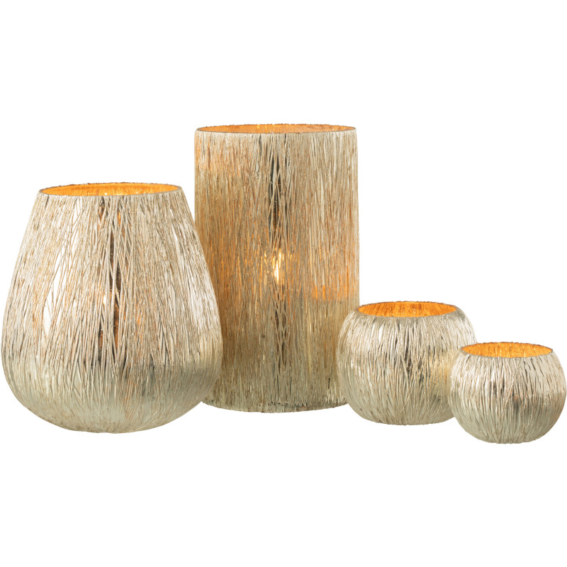 Photophore design cylindrique Diamètre 12 cm en Verre Argenté Inayae - 5