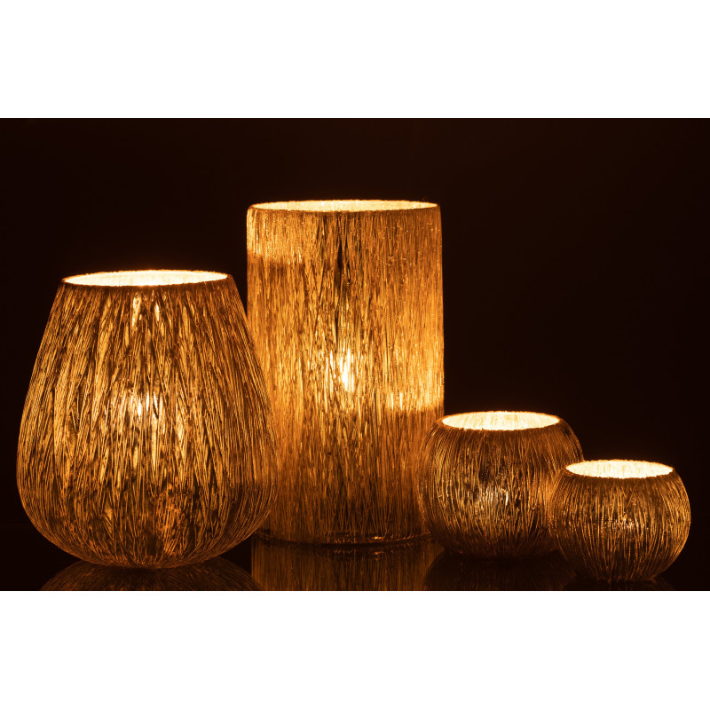 Photophore design cylindrique Diamètre 12 cm en Verre Argenté Inayae - 6