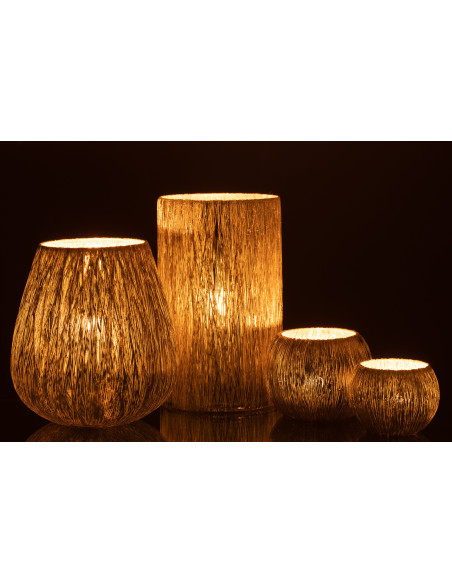 Photophore design cylindrique Diamètre 12 cm en Verre Argenté Inayae - 6