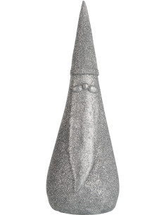 Statue déco XL Père Noël Santi en Résine Argenté - 1