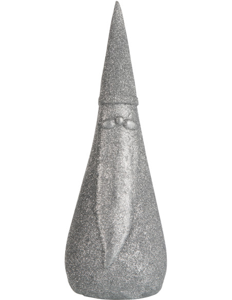 Statue déco XL Père Noël Santi en Résine Argenté - 1