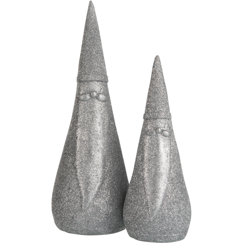 Statue déco XL Père Noël Santi en Résine Argenté - 2