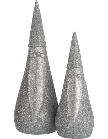 Statue déco XL Père Noël Santi en Résine Argenté - 2