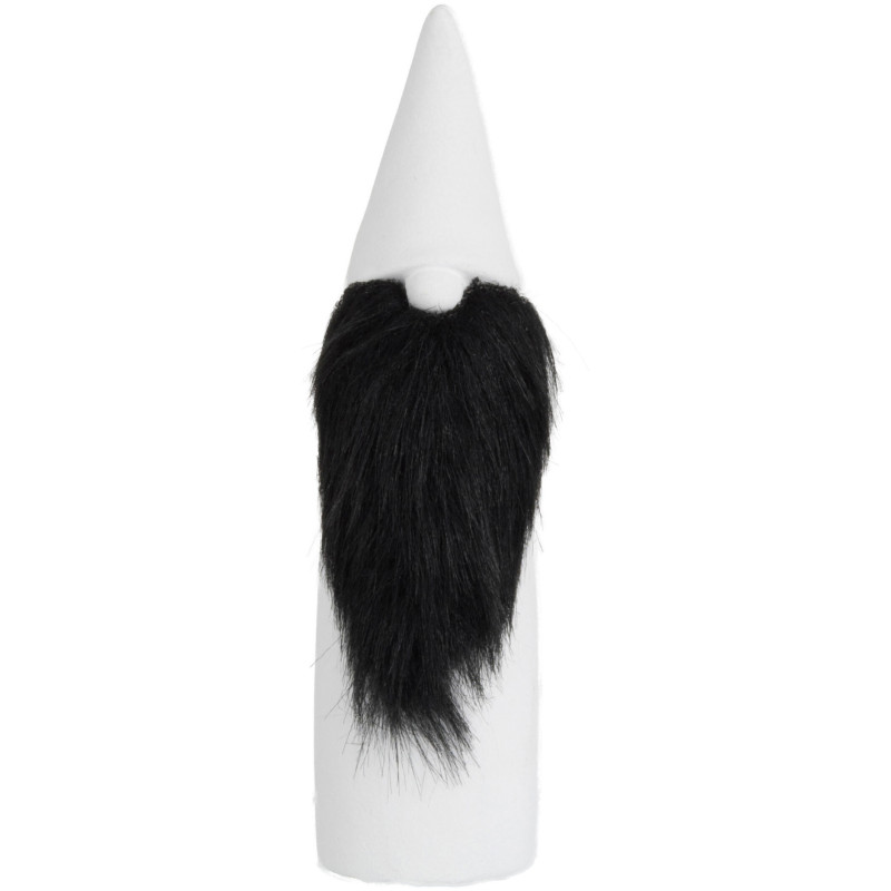 Statuette déco Père Noël Argile Blanc Fourrure synthétique Noir - 1
