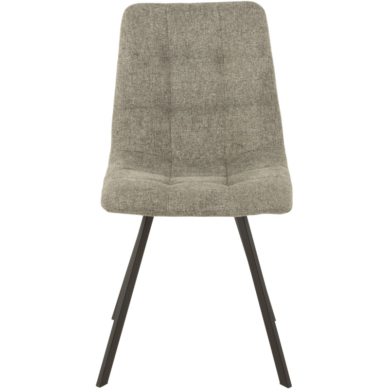 Chaise Babette en Tissu Gris Chiné Métal Noir J-Line - 2