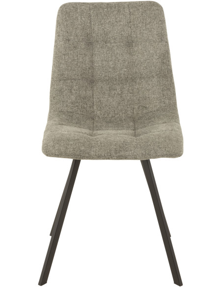 Chaise Babette en Tissu Gris Chiné Métal Noir J-Line - 2