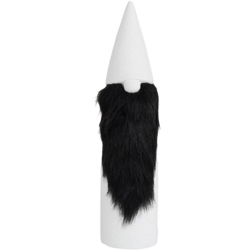 Statue déco Père Noël Argile Blanc Fourrure synthétique Noir - 1