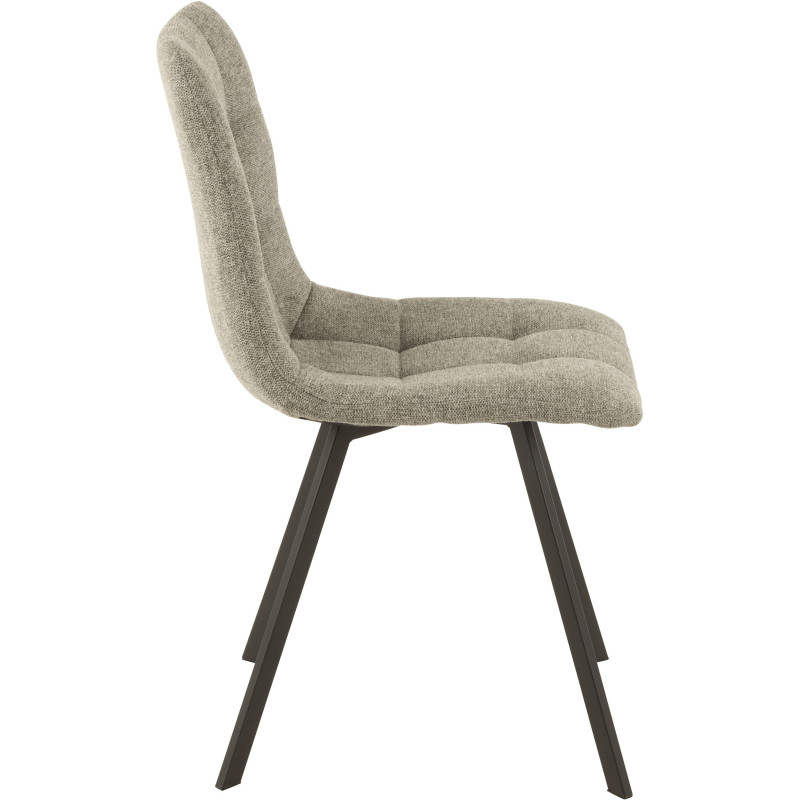 Chaise Babette en Tissu Gris Chiné Métal Noir J-Line - 3
