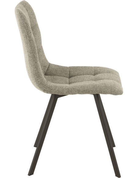 Chaise Babette en Tissu Gris Chiné Métal Noir J-Line - 3