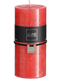 Bougie Cylindrique XXL Rouge J-Line en Cire 70 heures Hauteur 15 cm - 1