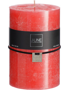 Bougie Cylindrique XXL Rouge J-Line en Cire 120 heures Hauteur 15 cm - 1