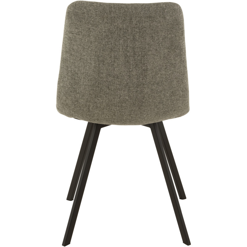 Chaise Babette en Tissu Gris Chiné Métal Noir J-Line - 4