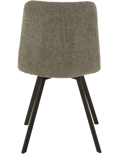 Chaise Babette en Tissu Gris Chiné Métal Noir J-Line - 4