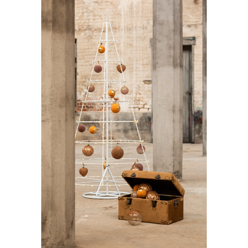 Boule de Noël en Verre Gris Avec perles (Lot de 6) - 2