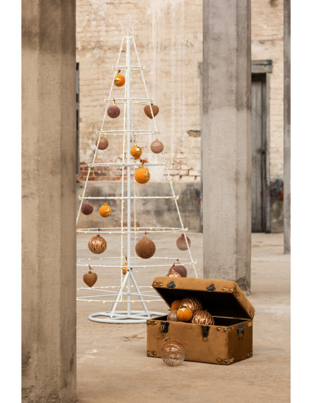 Boule de Noël en Verre Gris Avec perles (Lot de 6) - 2