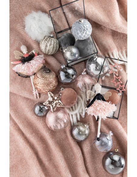 Suspension de Noël Étoile & Cercle en Verre Cuivré Avec paillettes (Lot de 2) - 2