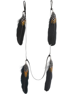 Guirlande de Noël en Plume Noir Marron - 1