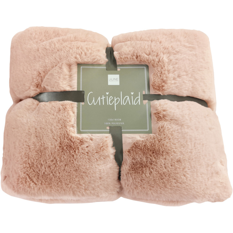 Plaid 130x180 Cutie en Polyester Rose poudré - 5