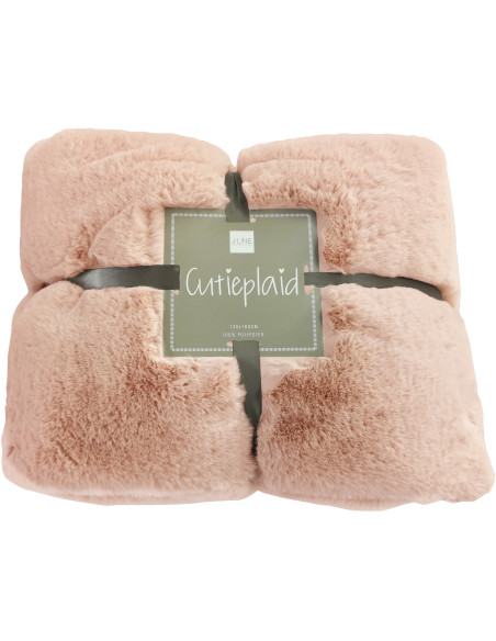 Plaid 130x180 Cutie en Polyester Rose poudré - 5