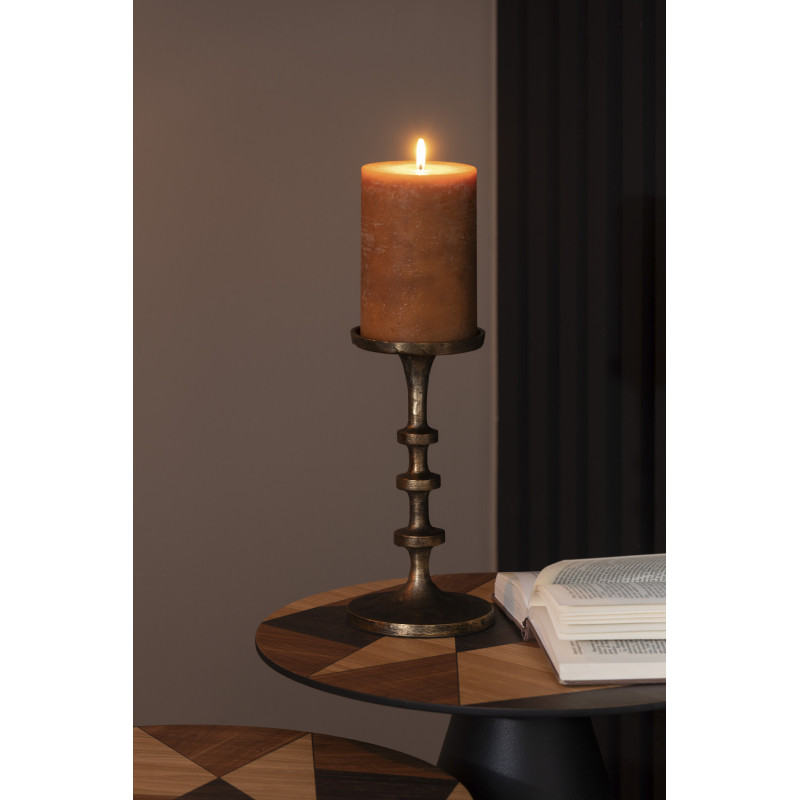 Bougeoir original sur pied Hauteur 25 cm en Métal Bronze Luz - 2