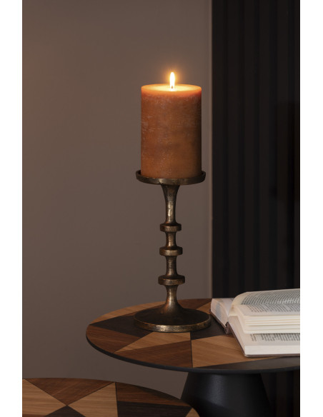 Bougeoir original sur pied Hauteur 25 cm en Métal Bronze Luz - 2