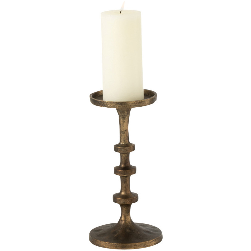 Bougeoir original sur pied Hauteur 25 cm en Métal Bronze Luz - 3