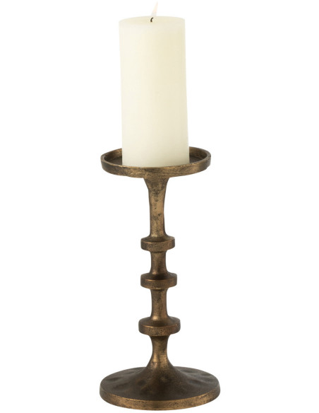 Bougeoir original sur pied Hauteur 25 cm en Métal Bronze Luz - 3