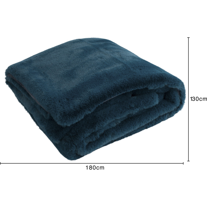 Plaid 130x180 Cutie en Polyester Bleu pétrole - 6