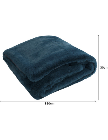 Plaid 130x180 Cutie en Polyester Bleu pétrole - 6