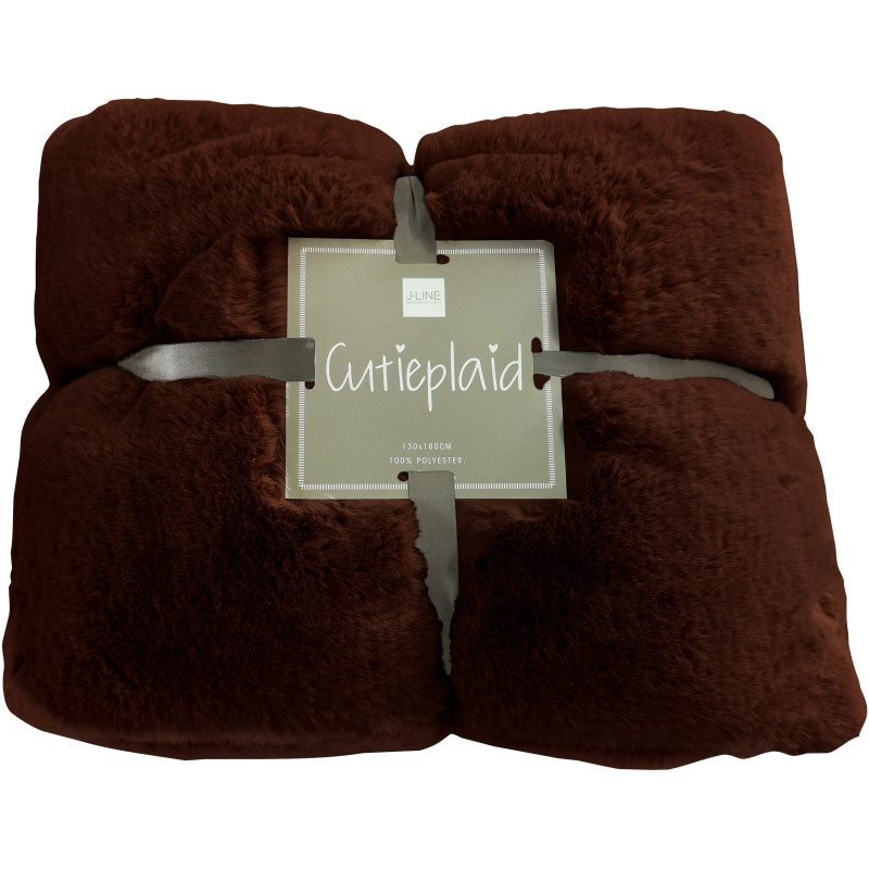 Plaid 130x180 Cutie en Polyester Marron - 5