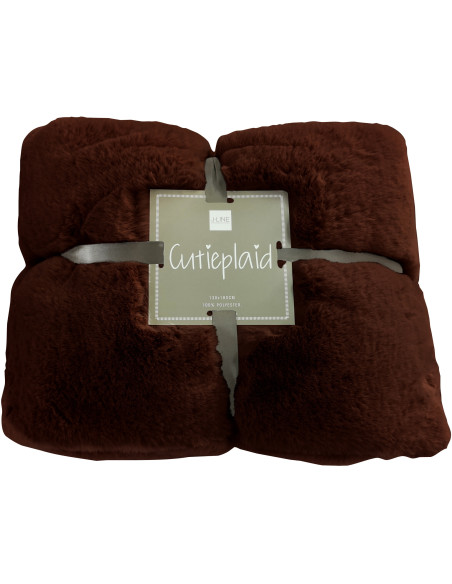 Plaid 130x180 Cutie en Polyester Marron - 5
